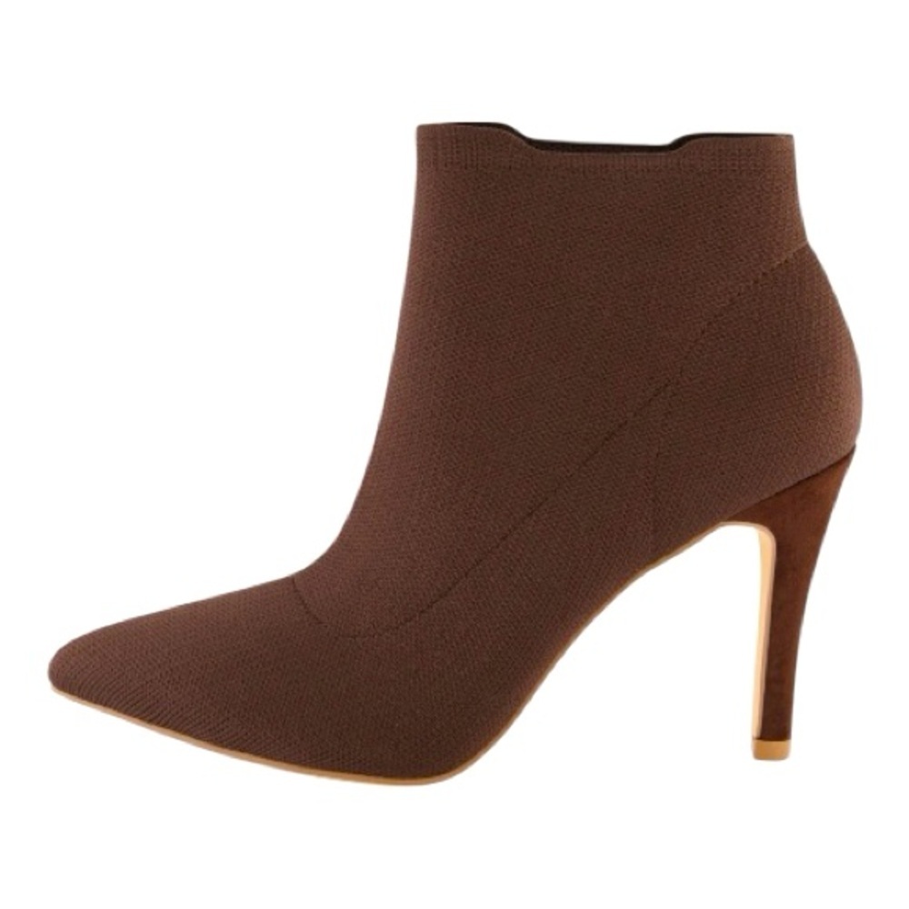 CUSHIONAIRE Elegant Brown Genie Knit Dress Ankle Booties 9 NWOT